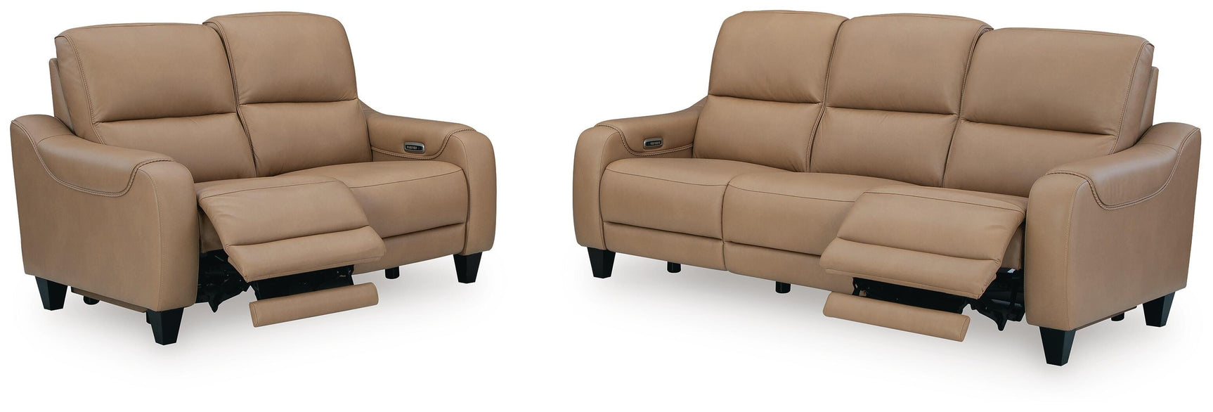 Mosswell Toffee sofa reclining position open