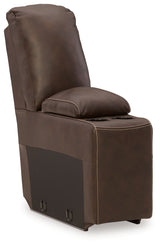 View of jumbo stitching and pebble grain leather texture