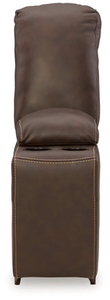 Power reclining sofa with extended ottoman