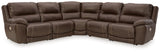 Close up of Dunleith sectional leather upholstery and stitching