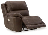 Dunleith sectional corner seating with chocolate upholstery