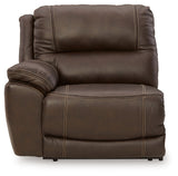 Close-up of power reclining control on Dunleith sectional