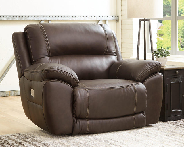 main view of Dunleith Chocolate Leather Power Recliner recliner