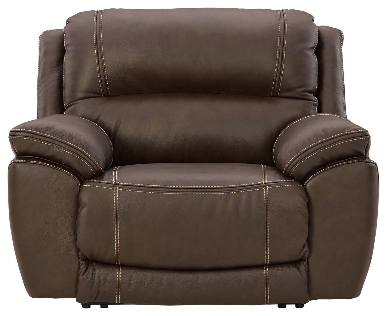 main view of Dunleith Chocolate Leather Power Recliner recliner