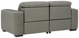 Correze Gray 2-Piece Power Reclining Sectional sofa seating close-up