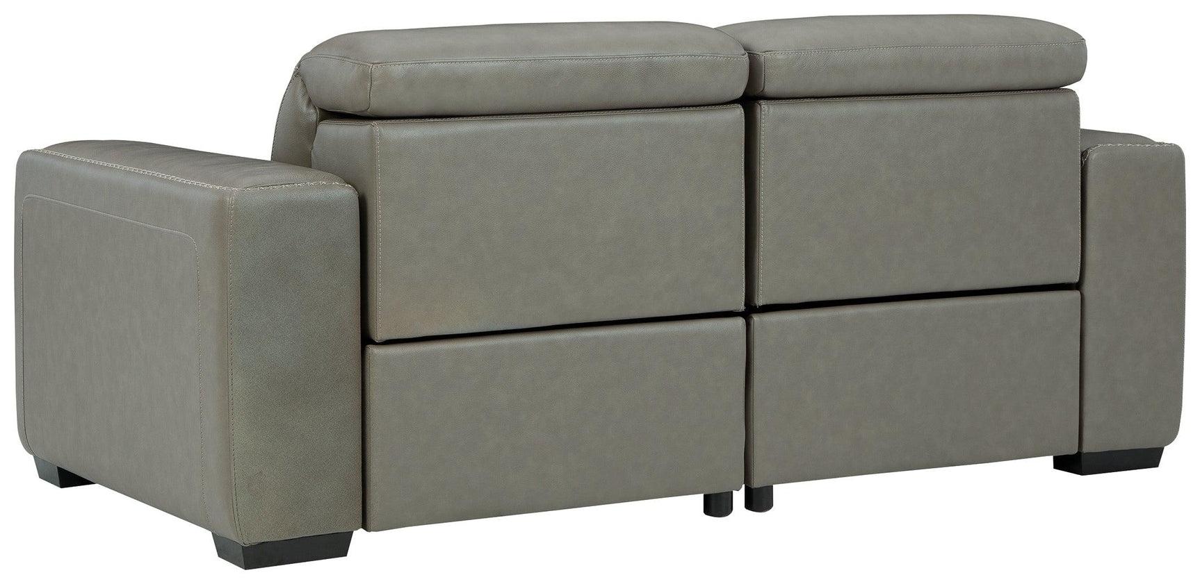 Correze Gray 2-Piece Power Reclining Sectional sofa seating close-up