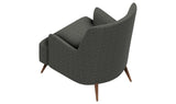 Dolce Black Armchair rear view highlighting wooden legs and upholstery