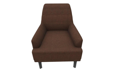 Brown upholstered Dorian Armchair front angle