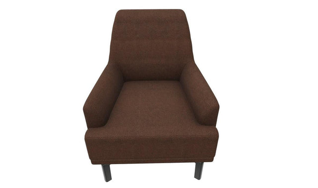 Brown upholstered Dorian Armchair front angle