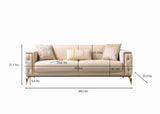 Vivian Ivory Velvet Sofa and Loveseat set front view