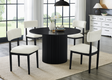 Main view of Elan Black round dining set with table and chairs