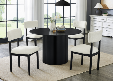 Main view of Elan Black round dining set with table and chairs