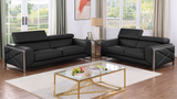 Giorgio Black Leather Living Room Set