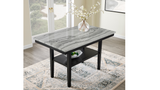 Detail view of Marbelle Gray Counter Height Dining Set