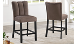 Close-up detail of Cosmo Brown dining chair and table finish
