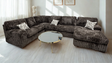 Austin Chocolate Thick Stripe Fabric 3-Piece Sectional from Decor Furniture