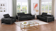 Giorgio black Italian leather reclining chair front view