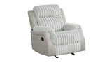 Side view of grey recliner