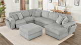 Rana sectional corner with concealed cupholder and charging ports