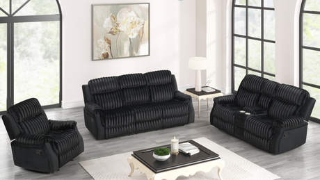 Willow Black reclining sofa front view