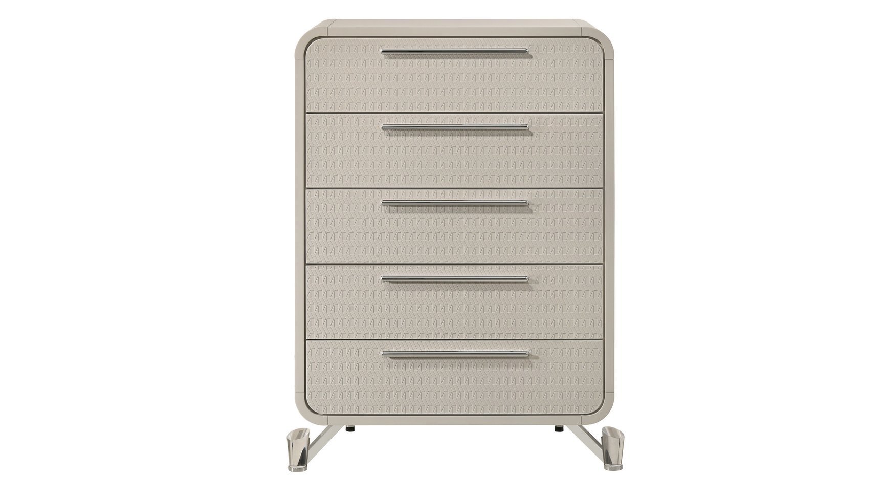 Delilah Beige Upholstered Bedroom Set with LED Mirror and USB Nightstand view 8
