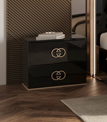 Vogue Black and Gold Nightstand