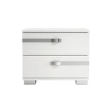 Volare Croco White Nightstand side angle