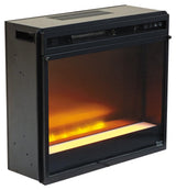 Electric fireplace insert with glowing LED flames
