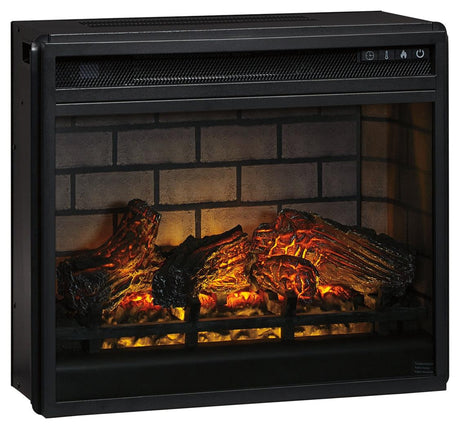 Ashley black electric infrared fireplace insert left angle