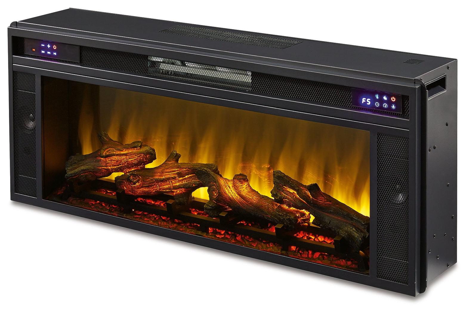 Entertainment Accessories Black Fireplace Insert - Ella Furniture left angle view