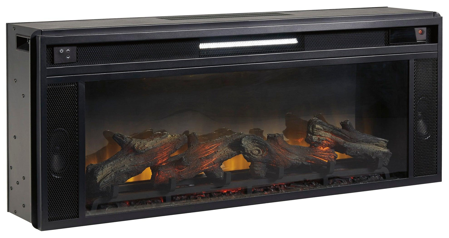 Entertainment Accessories Black Fireplace Insert - Ella Furniture front angle view