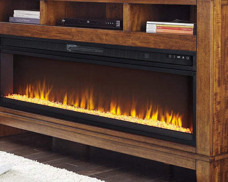 Front angle view of Ashley Entertainment Accessories Black Electric Fireplace Insert