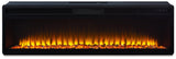 Head-on view of electric fireplace insert with glowing ember effect