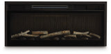 Electric fireplace insert head-on with flame off