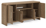 Dovander Brown 63" TV Stand angled view