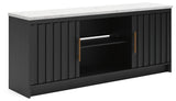 Cadmori Black/White 63" TV Stand angled view