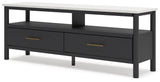 Close-up of replicated marble top on Cadmori TV stand