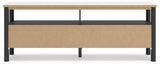 Side profile of Cadmori black and white TV stand