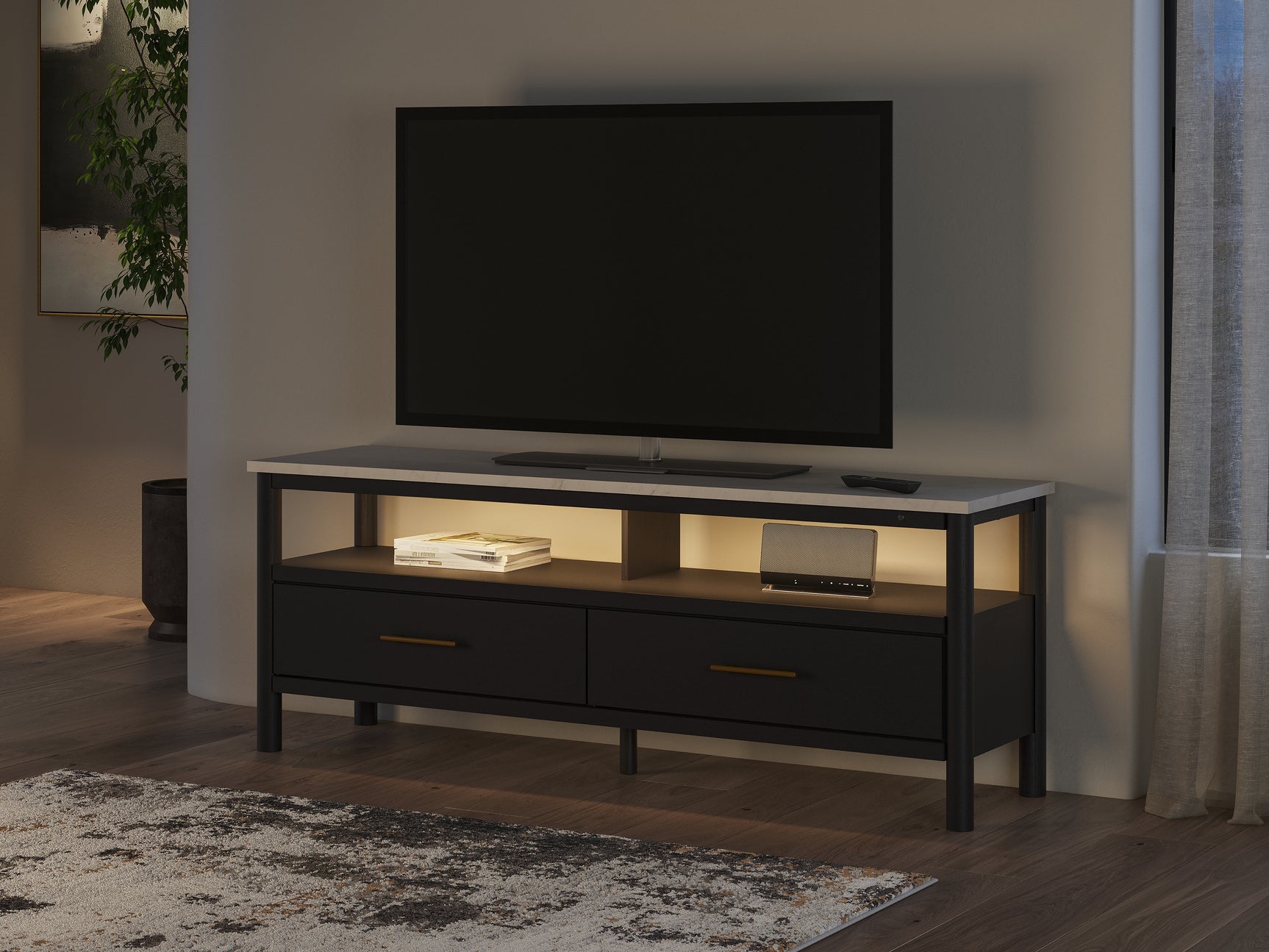 Ambient lighting mood on Cadmori TV stand