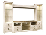 TV stand with drawers and media cubbies