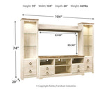 Dimension diagram of Willowton entertainment center