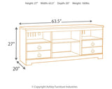 Willowton TV Stand dimension diagram