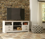 Willowton Whitewash 64 inch TV Stand side view