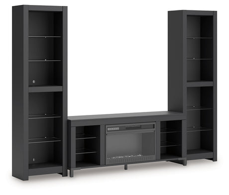 Cayberry Entertainment Center side angle with LED lighting