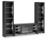 Matte black finish with subtle wood grain texture