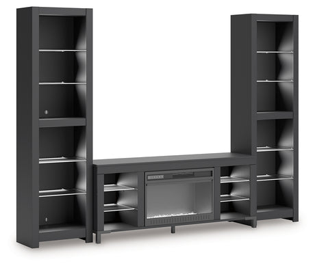 Matte black finish with subtle wood grain texture