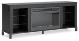 Cayberry TV stand side angle showing LED lighting