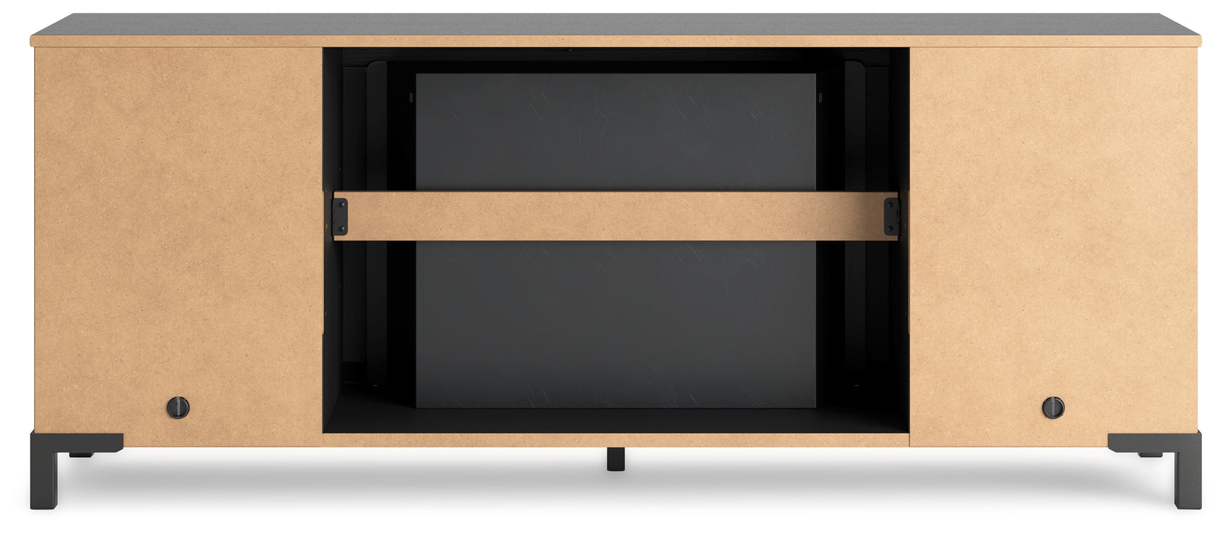 Back view displaying cable management openings