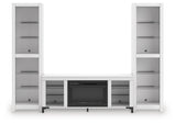 Black finished legs under TV stand