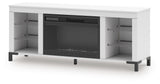 Alternate side angle of Brollevi white TV stand